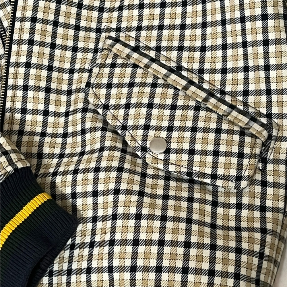 LACOSTE LIVE PLAID WOOL BOMBER JACKET SIZE M - Picture 7 of 10